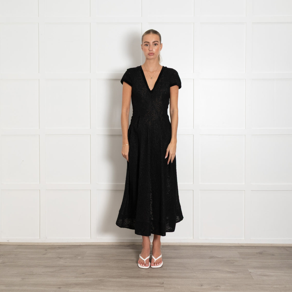 Roland Mouret Black Etwell Wool Organze Dress - Image 1