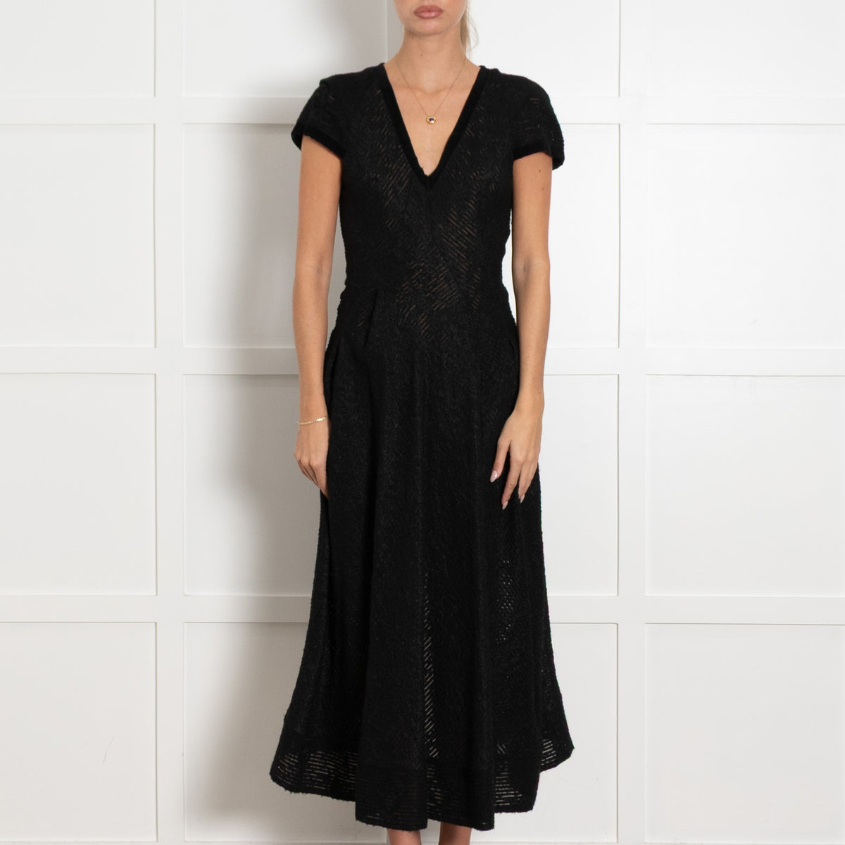Roland Mouret Black Etwell Wool Organze Dress - Image 2