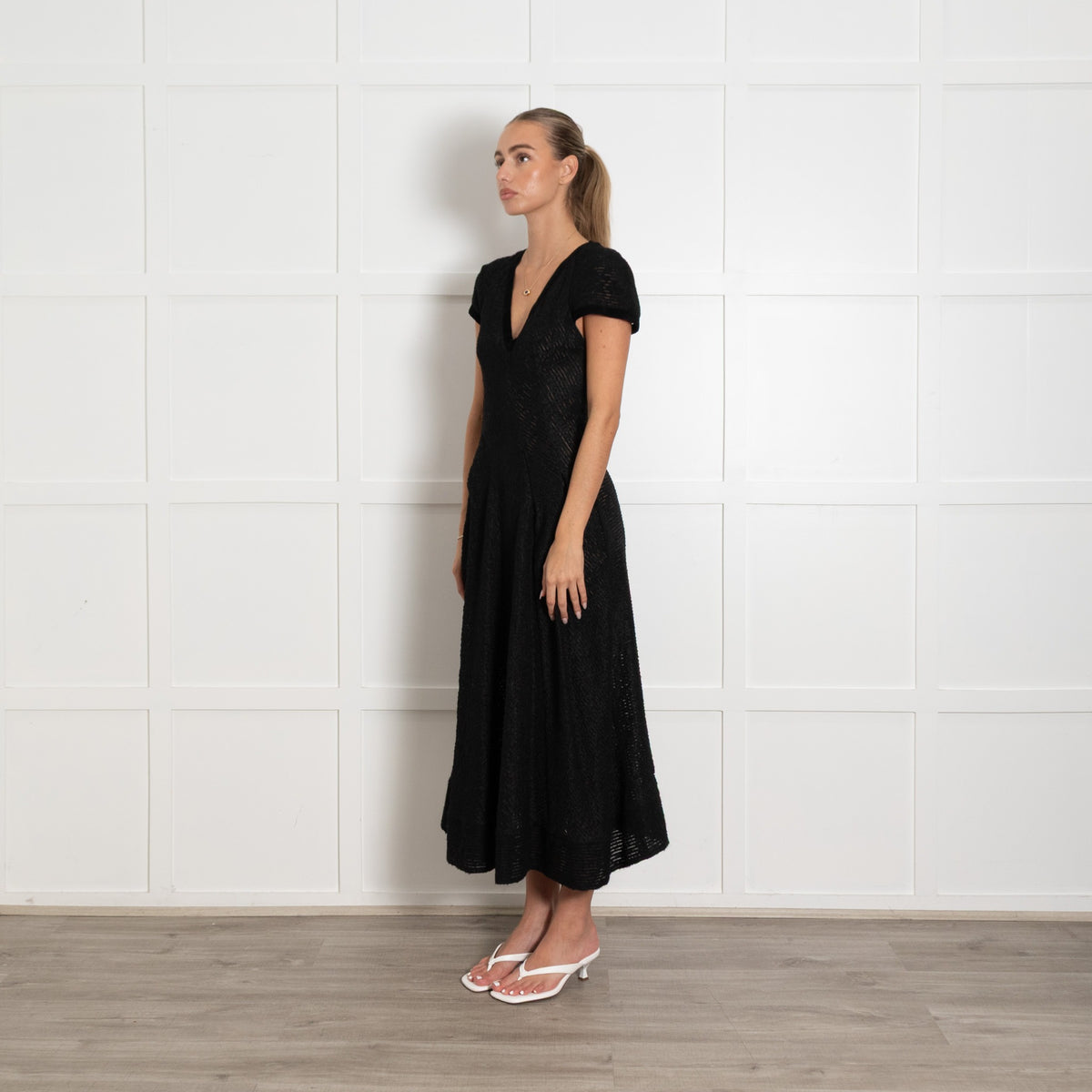 Roland Mouret Black Etwell Wool Organze Dress - Image 3