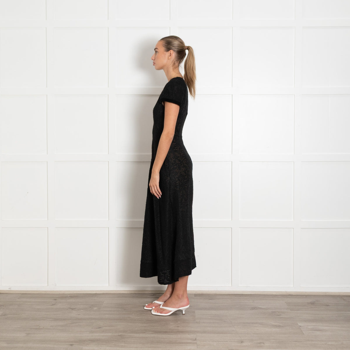 Roland Mouret Black Etwell Wool Organze Dress - Image 4