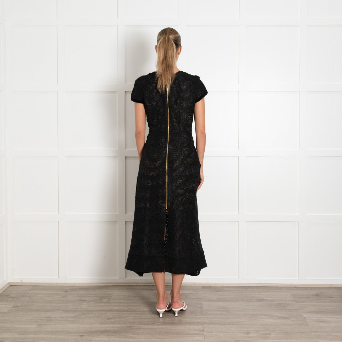 Roland Mouret Black Etwell Wool Organze Dress - Image 5