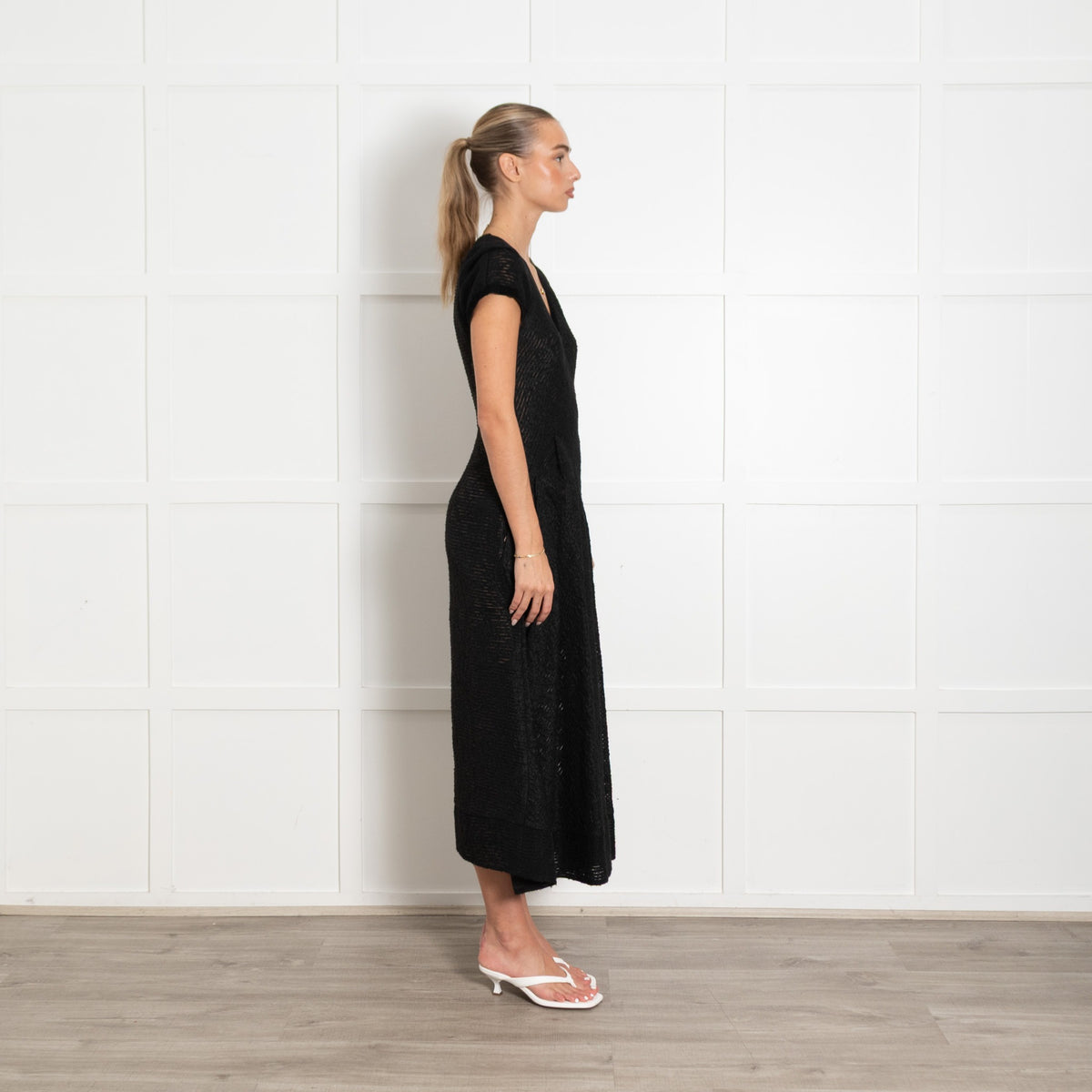 Roland Mouret Black Etwell Wool Organze Dress - Image 6