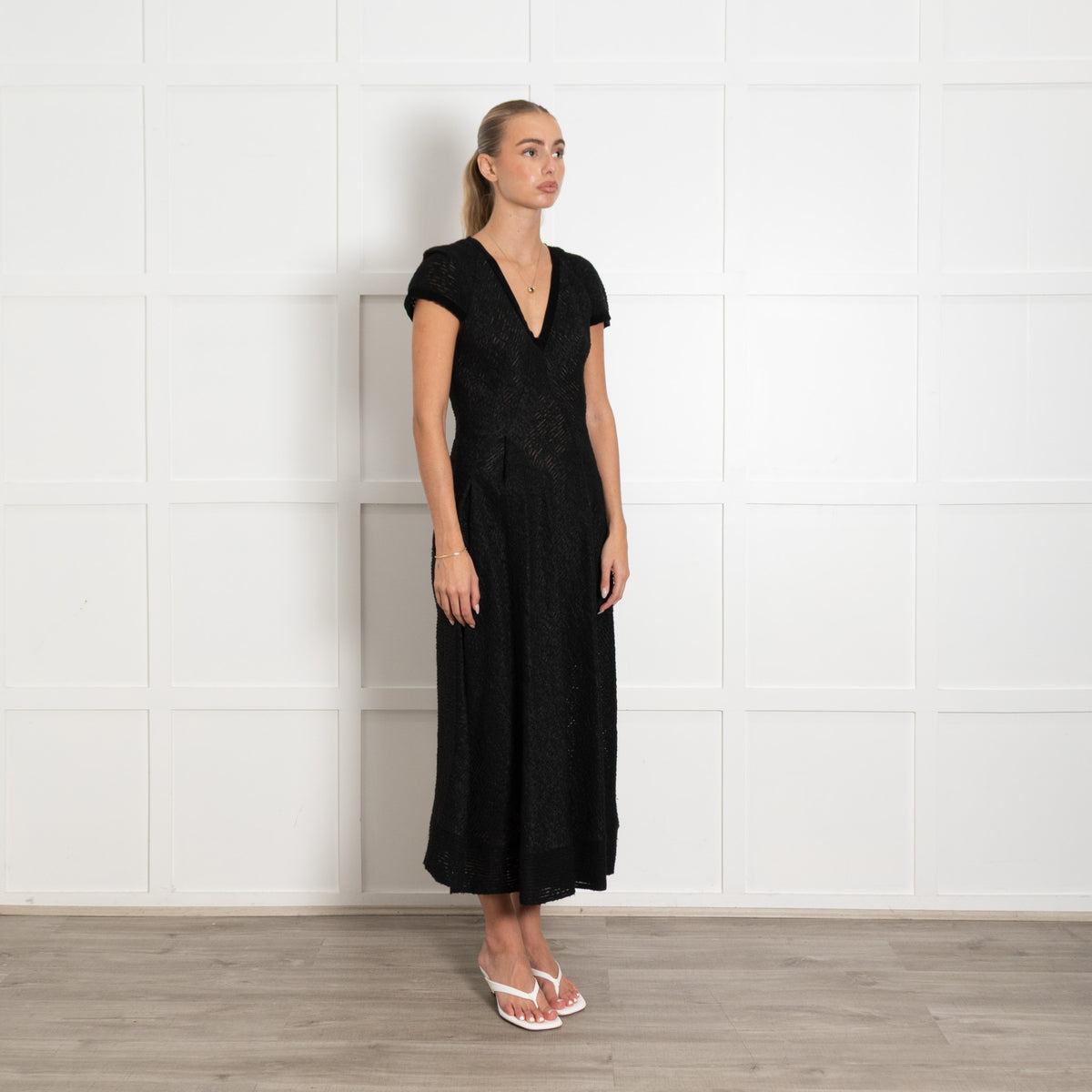 Roland Mouret Black Etwell Wool Organze Dress - Image 7