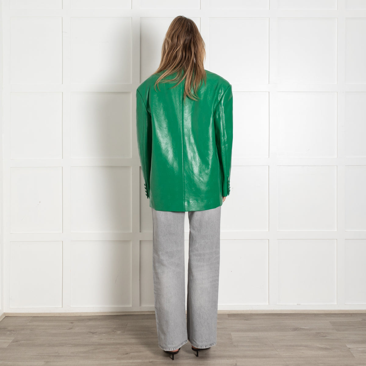 Rotate Birger Christensen Green Embossed Leather Blazer - Image 5