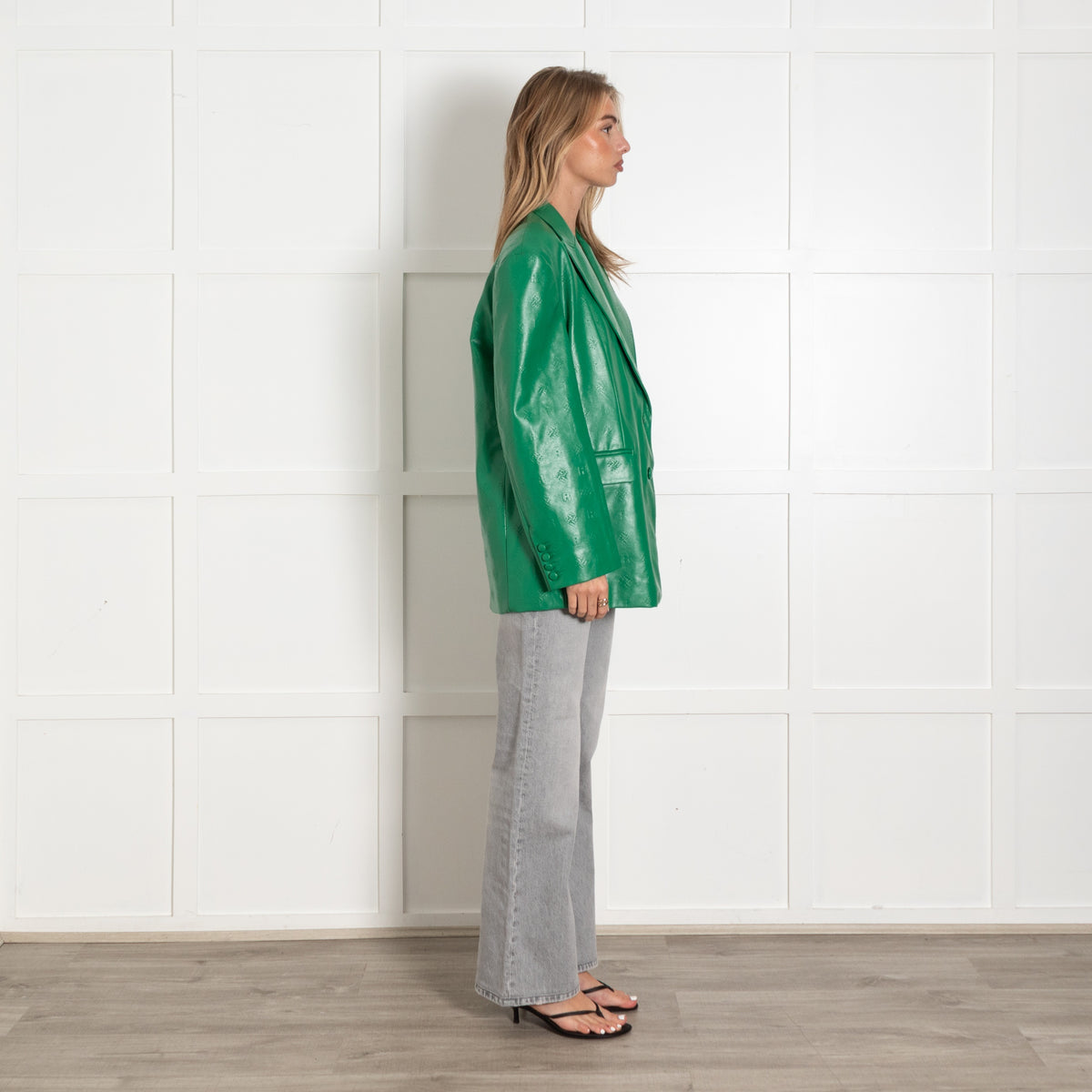 Rotate Birger Christensen Green Embossed Leather Blazer - Image 6