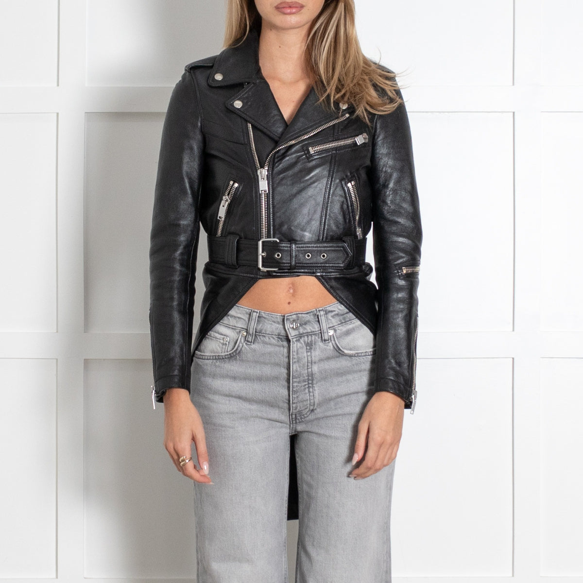 Motorcycle Jacket With Tails Black Leather Biker Jacket - Image 4