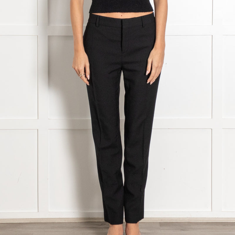 Saint Laurent Black Wool Slim Leg Trousers - Image 2