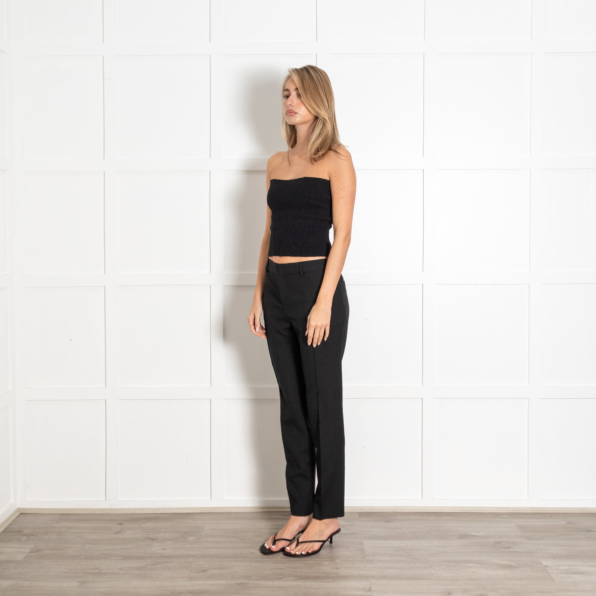 Saint Laurent Black Wool Slim Leg Trousers - Image 3