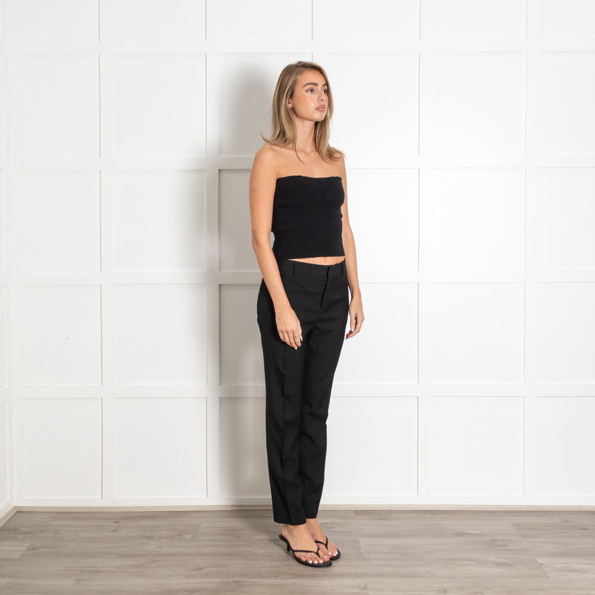 Saint Laurent Black Wool Slim Leg Trousers - Image 7