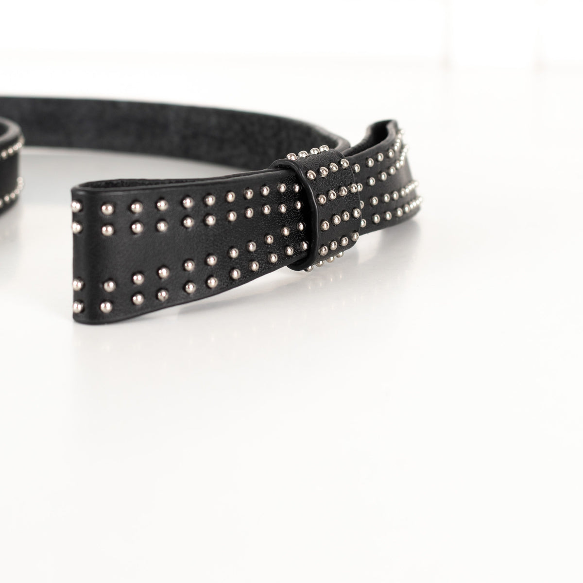Sandro Black Leather Bow Stud Belt - Image 10