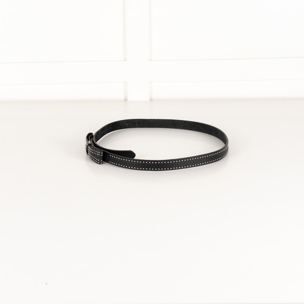 Sandro Black Leather Bow Stud Belt - Image 3