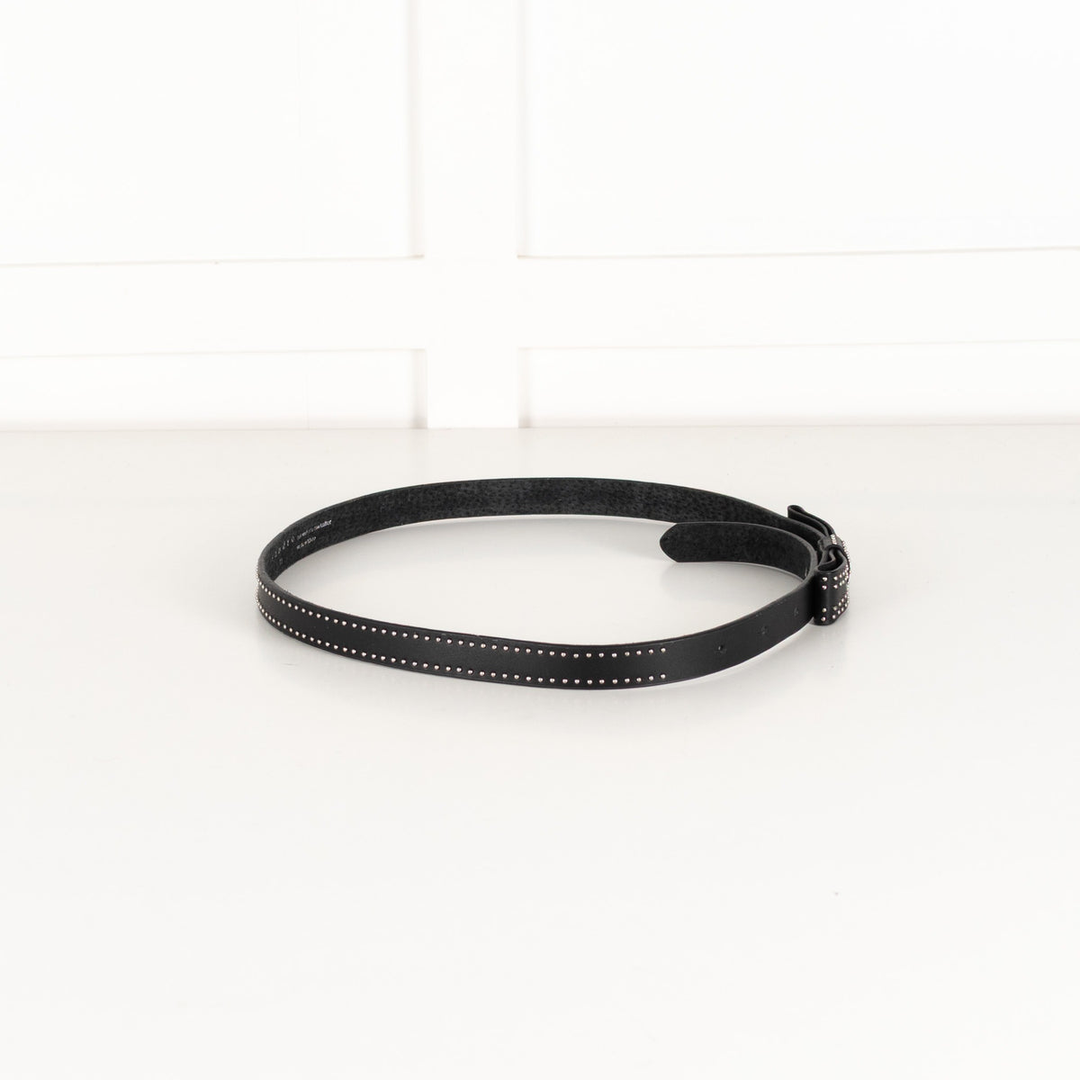 Sandro Black Leather Bow Stud Belt - Image 5