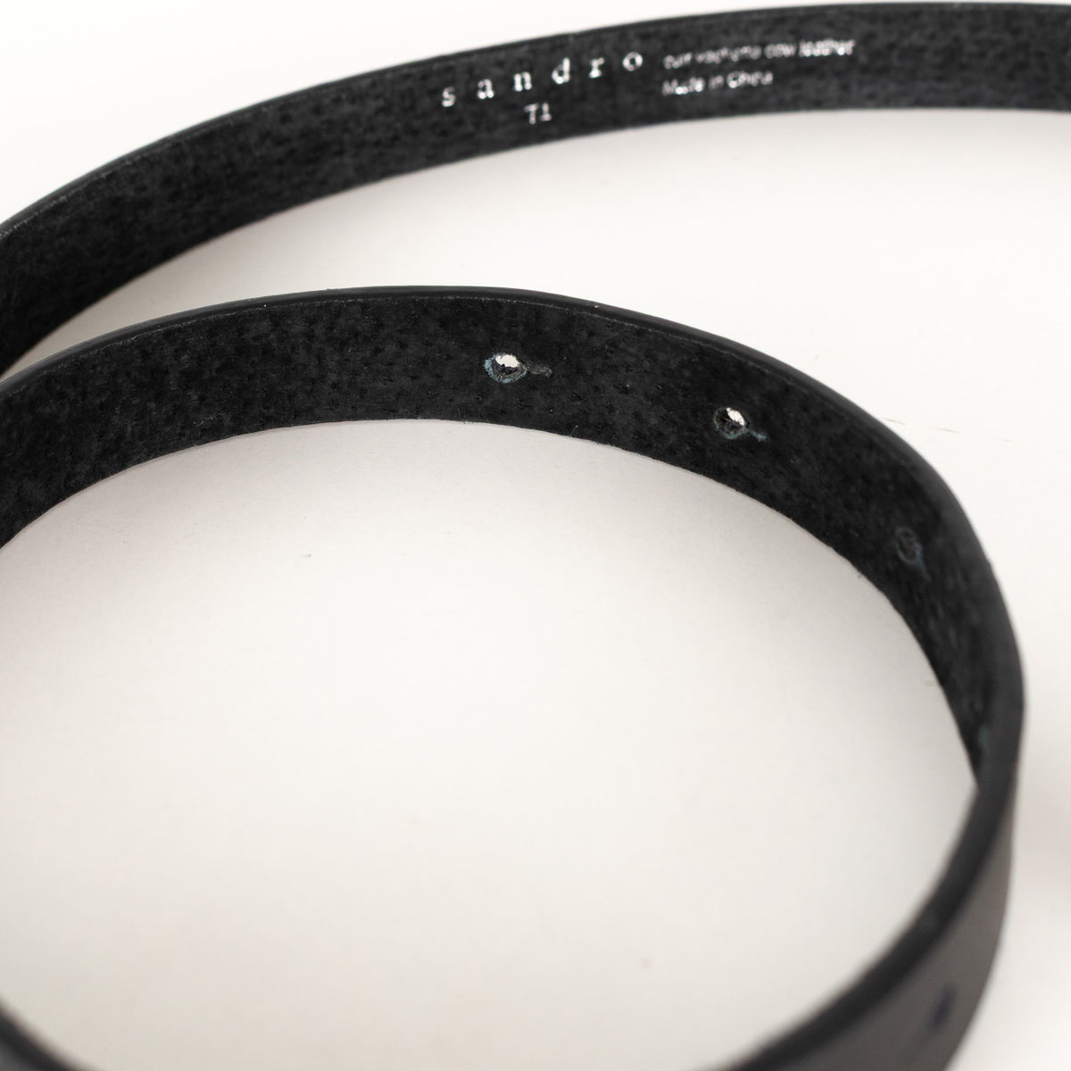 Sandro Black Leather Bow Stud Belt - Image 7