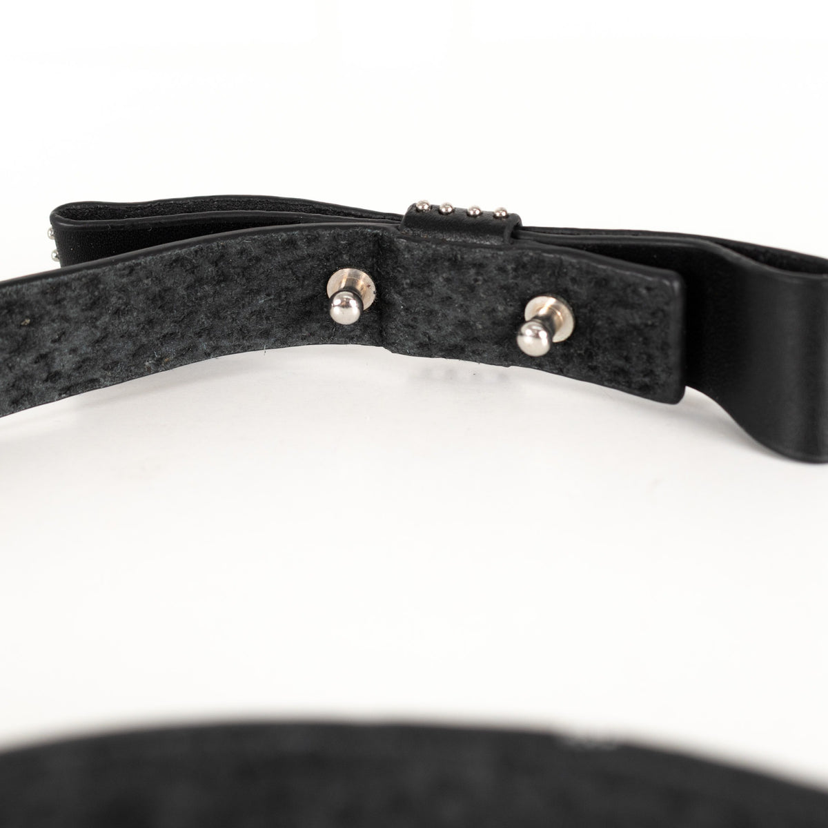 Sandro Black Leather Bow Stud Belt - Image 9