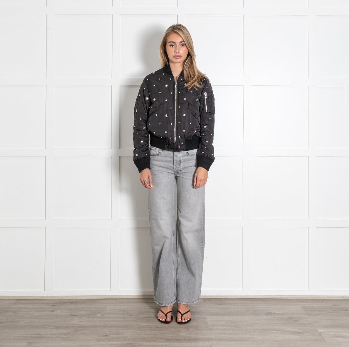 Silencio Star Studded Bomber Jacket - Image 1
