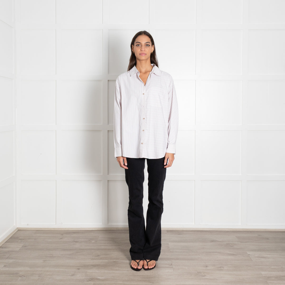Scotch & Soda Lilac & White Cotton Mix Striped Shirt - Image 1