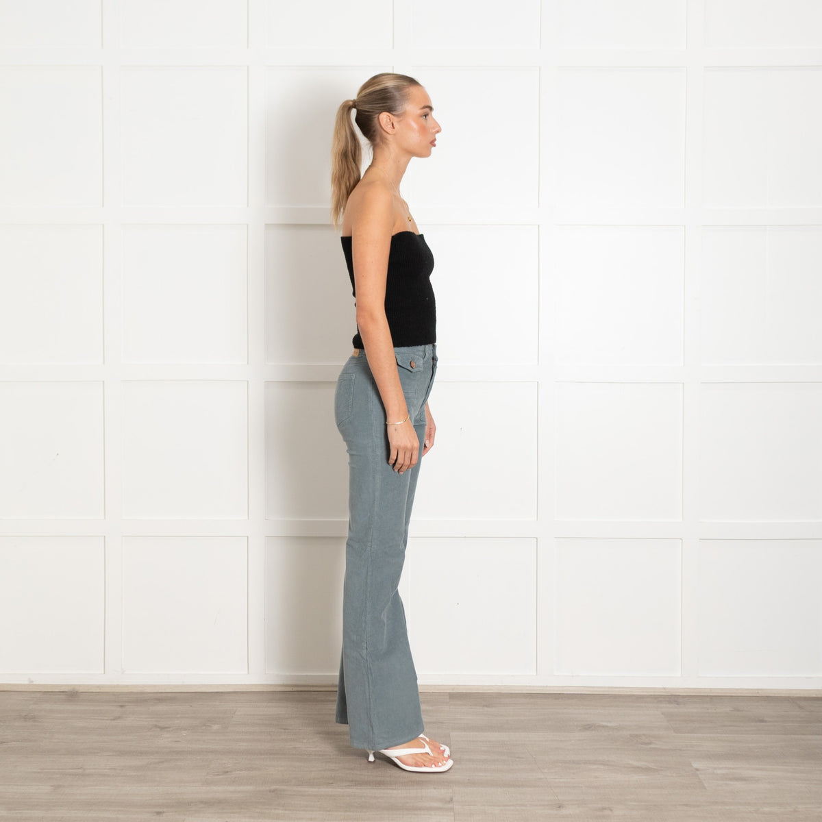 See By Chloe Grey Green Needlecord Trousers - Image 6