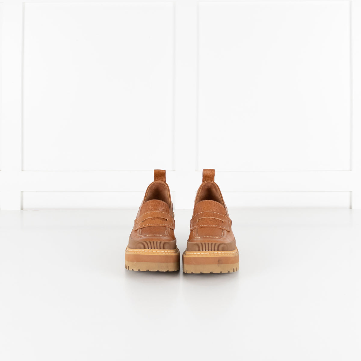 See by Chloe Mahalia Chunky Tan Platform Loafers - Image 1