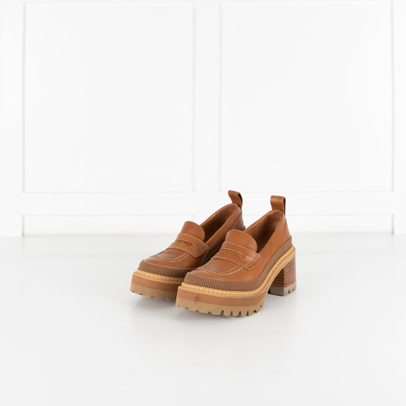 See by Chloe Mahalia Chunky Tan Platform Loafers - Image 2