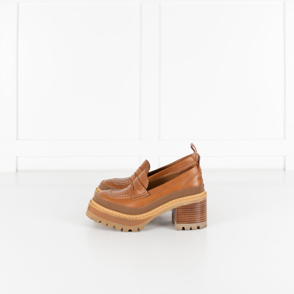 See by Chloe Mahalia Chunky Tan Platform Loafers - Image 3
