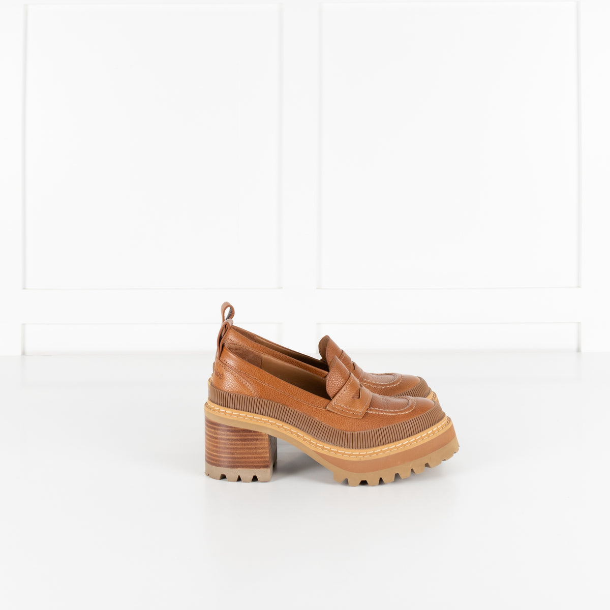 See by Chloe Mahalia Chunky Tan Platform Loafers - Image 5