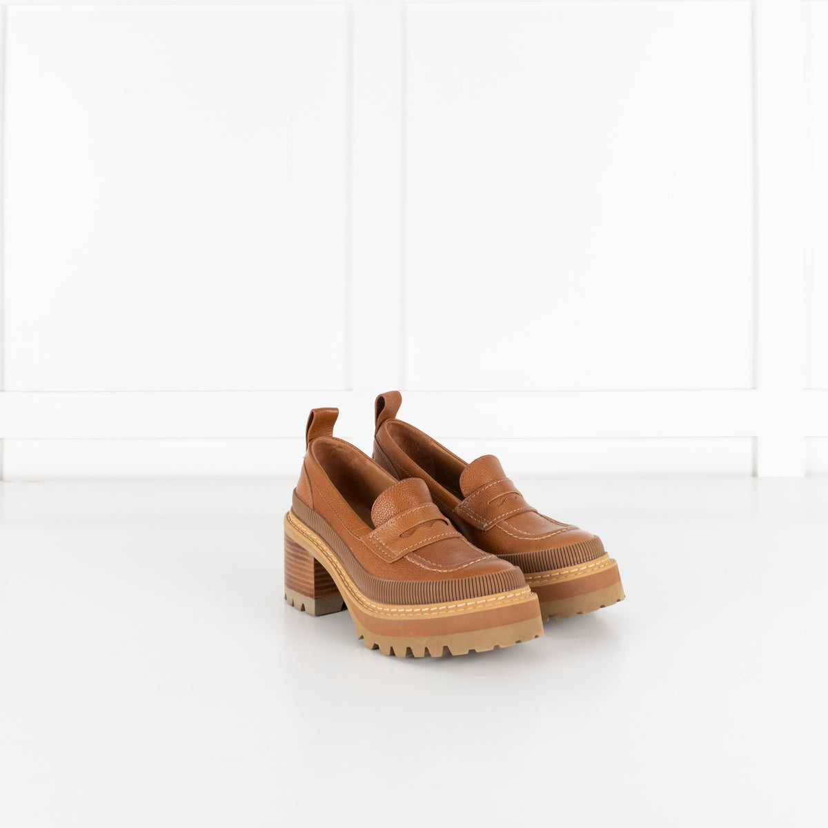 See by Chloe Mahalia Chunky Tan Platform Loafers - Image 6
