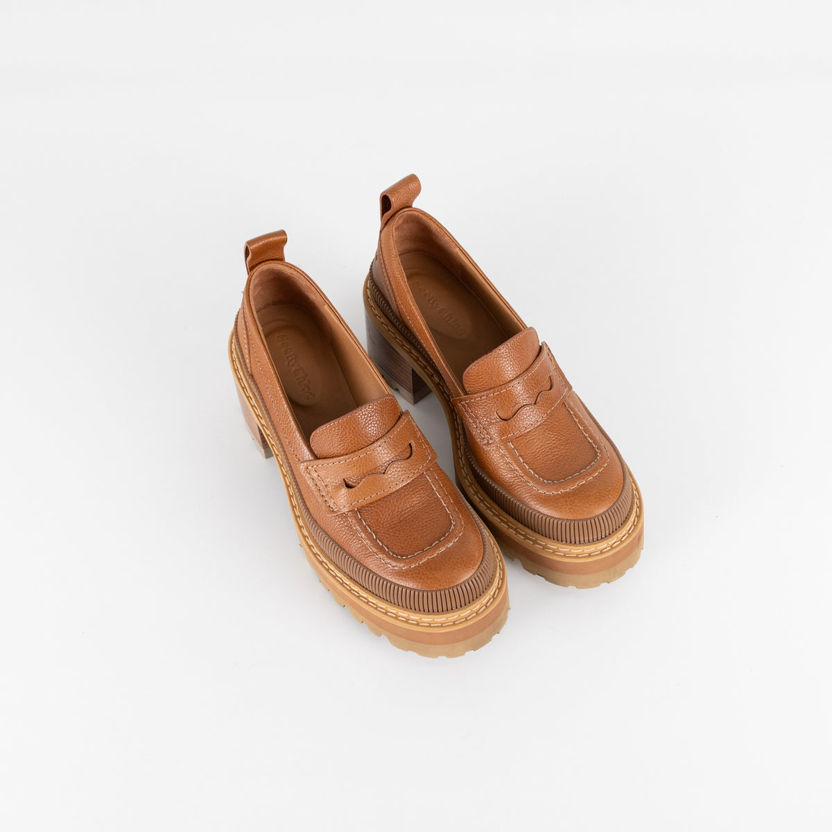 See by Chloe Mahalia Chunky Tan Platform Loafers - Image 8