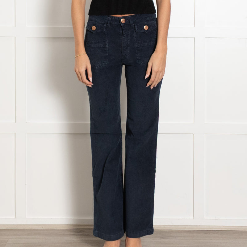 See By Chloe Navy Needlecord Trousers - Image 2