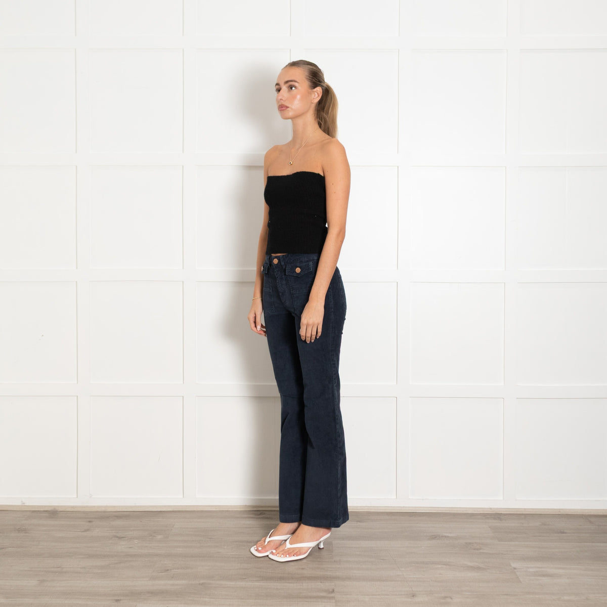 See By Chloe Navy Needlecord Trousers - Image 3