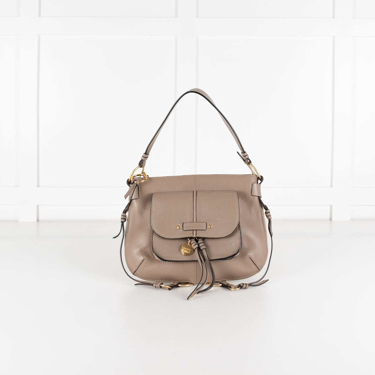 See By Chloe  Susie Taupe Shoulder Bag With Tassels & Crossbody Strap - Image 1