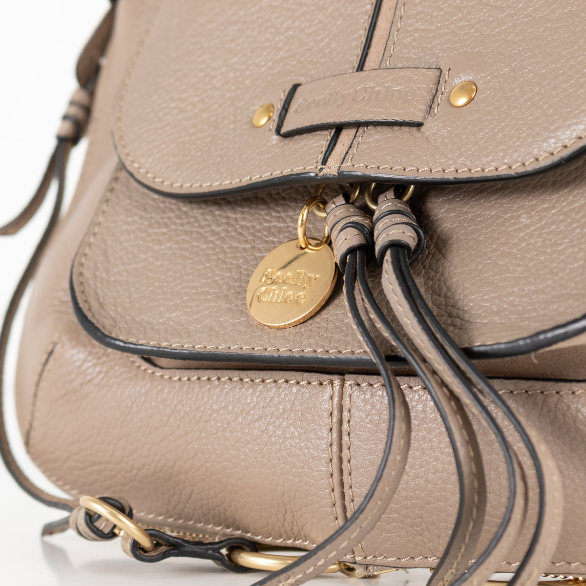 See By Chloe  Susie Taupe Shoulder Bag With Tassels & Crossbody Strap - Image 8