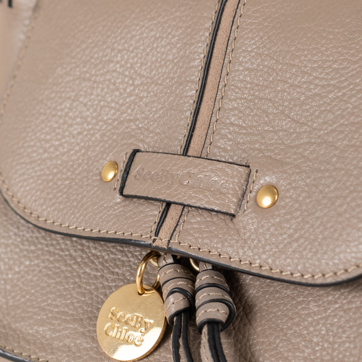 See By Chloe  Susie Taupe Shoulder Bag With Tassels & Crossbody Strap - Image 9