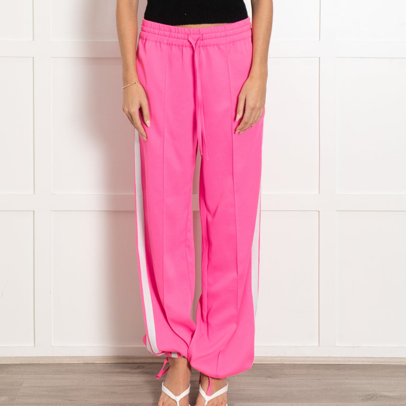 Serena Bute Pink White Side Stripes Joggers - Image 2