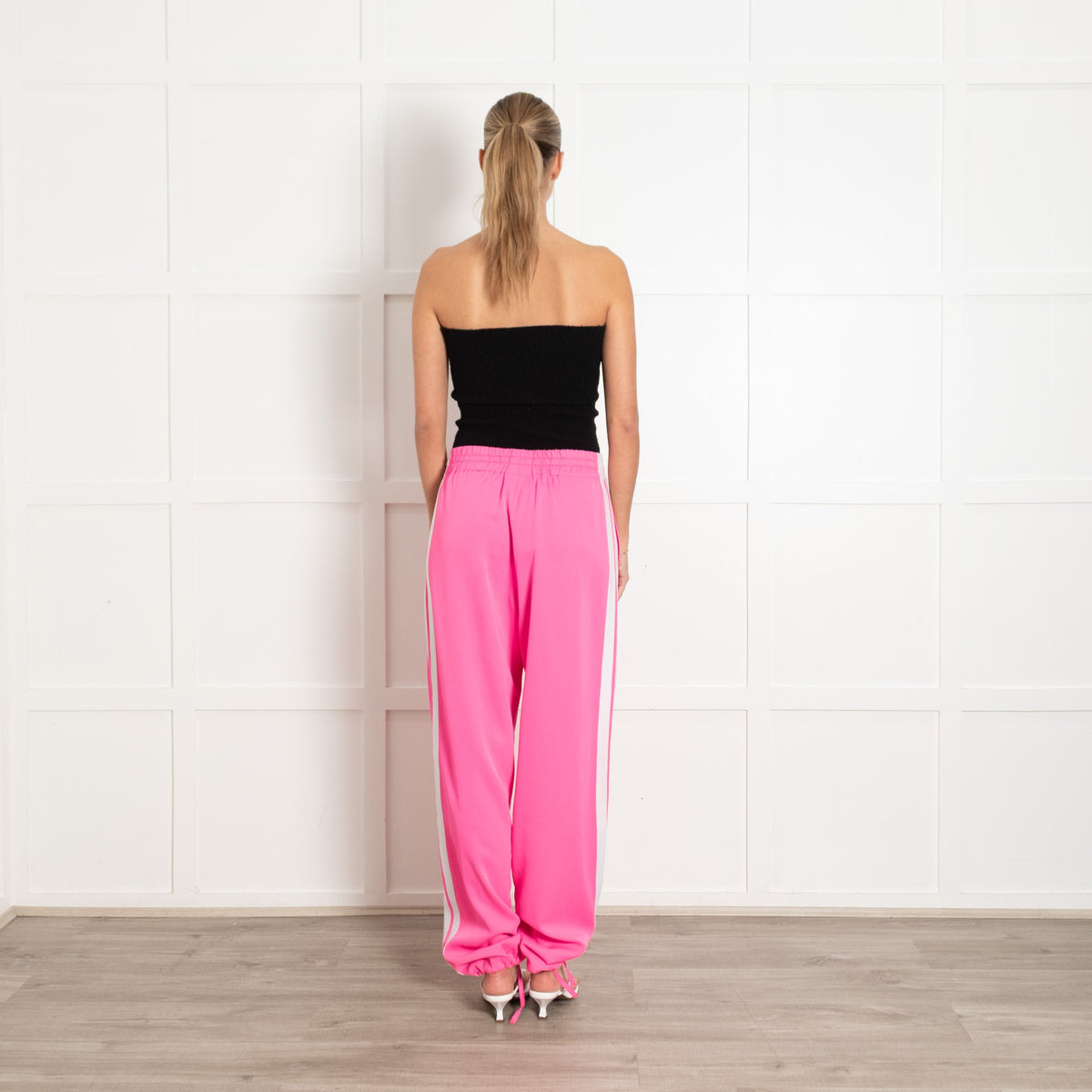Serena Bute Pink White Side Stripes Joggers - Image 5