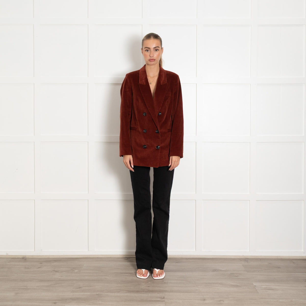 Set Rust Courdroy Double Breasted Blazer - Image 1