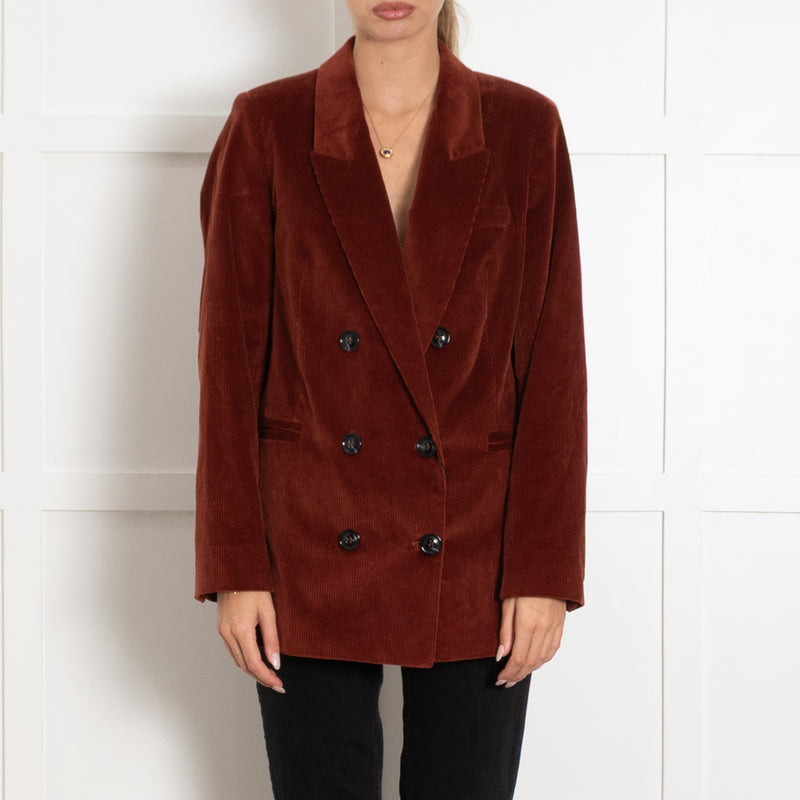Set Rust Courdroy Double Breasted Blazer - Image 2