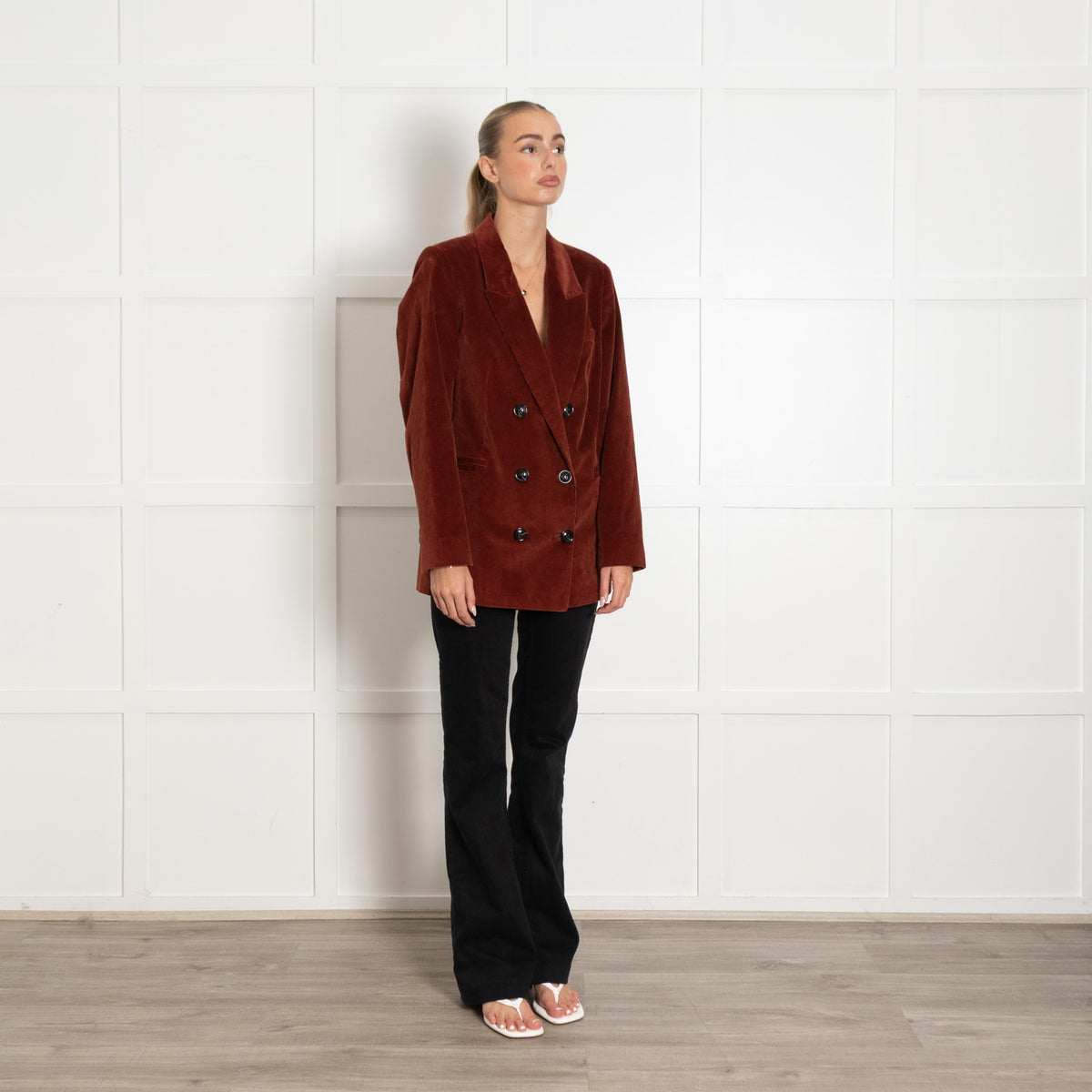 Set Rust Courdroy Double Breasted Blazer - Image 7