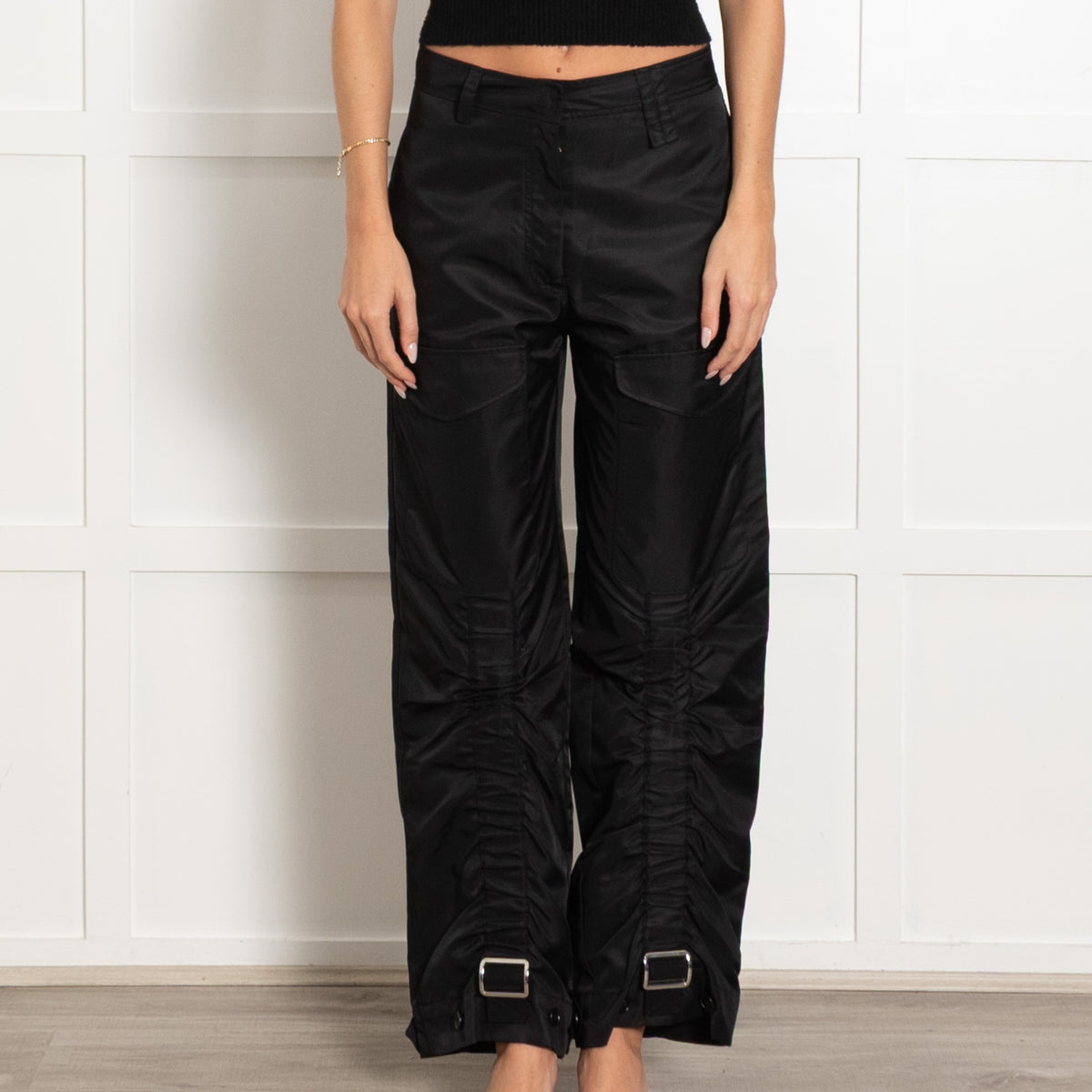 Simone Rocha Black Cinched Front Trousers - Image 1
