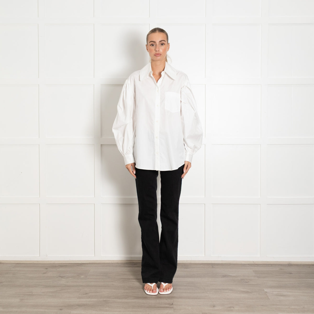 Simone Rocha White Oversized Cotton Shirt - Image 1