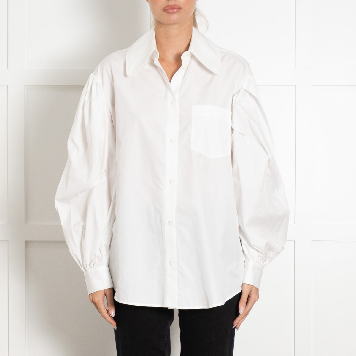 Simone Rocha White Oversized Cotton Shirt - Image 2