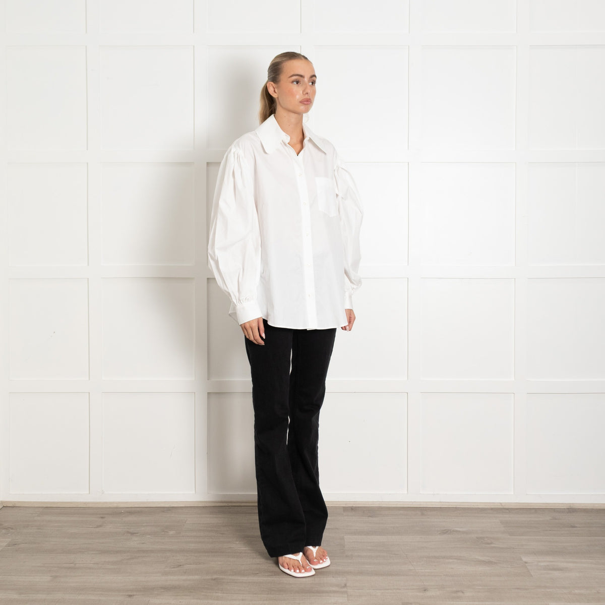 Simone Rocha White Oversized Cotton Shirt - Image 7
