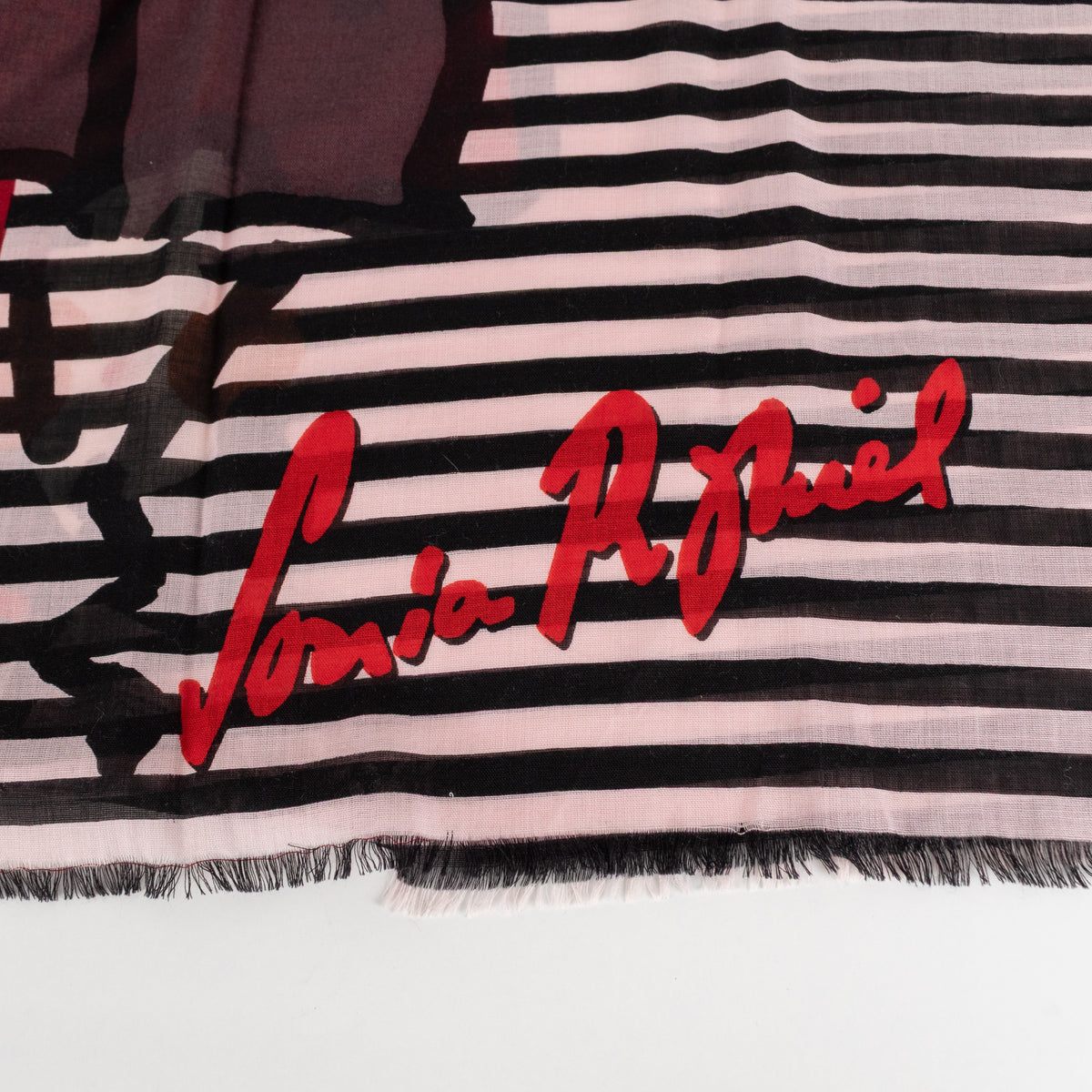 Sonia Rykiel Red Black Brown Print Scarf - Image 5