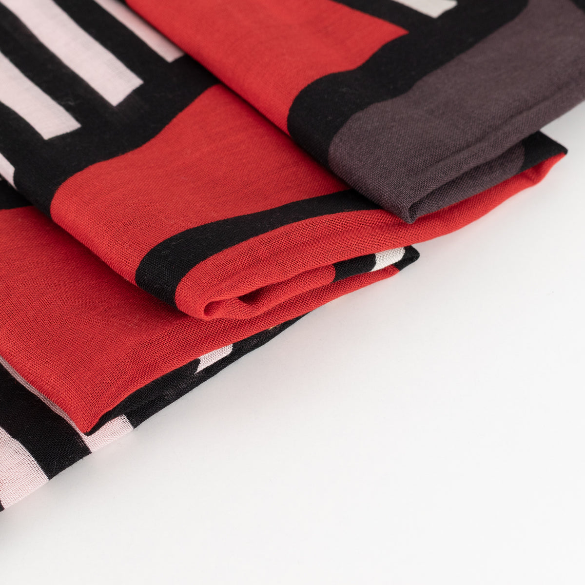 Sonia Rykiel Red Black Brown Print Scarf - Image 6