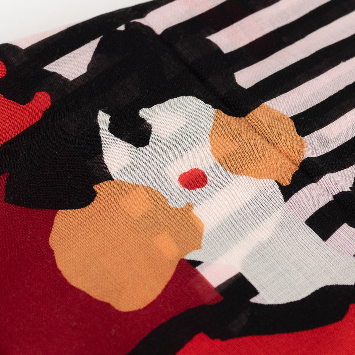 Sonia Rykiel Red Black Brown Print Scarf - Image 8