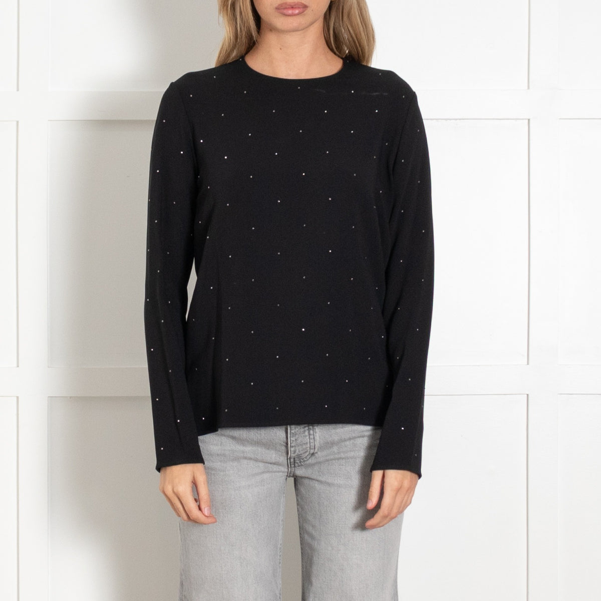Black Embellished Blouse With Studs - Image 2
