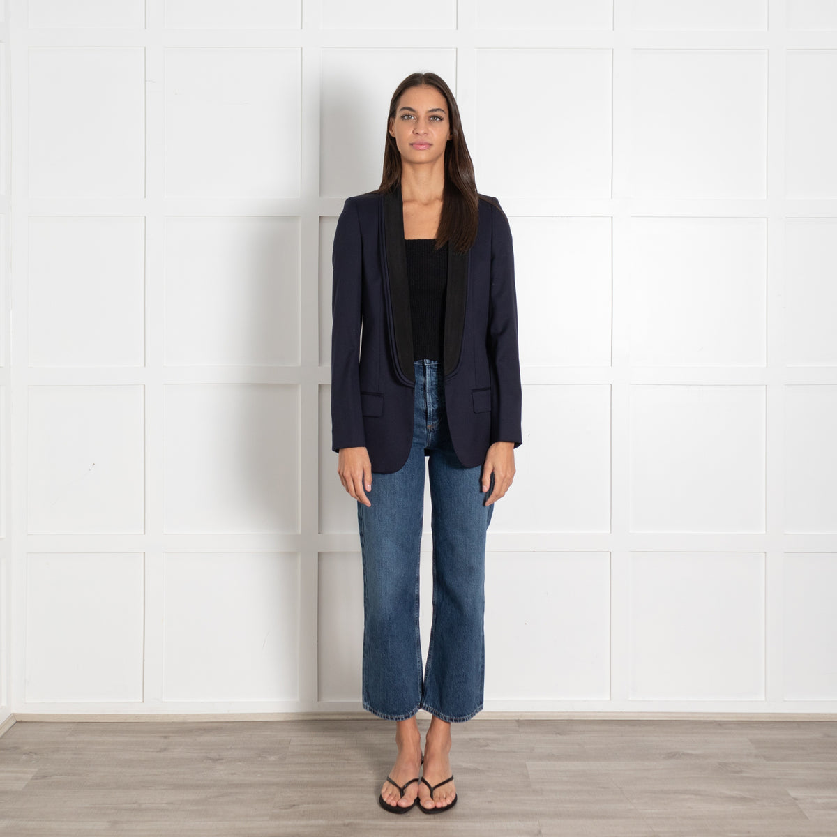 Stella McCartney Navy and Black Collar Detail Jacket - Image 1