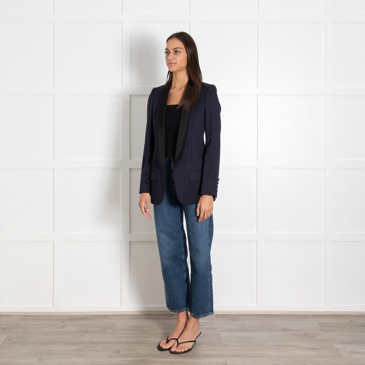 Stella McCartney Navy and Black Collar Detail Jacket - Image 3