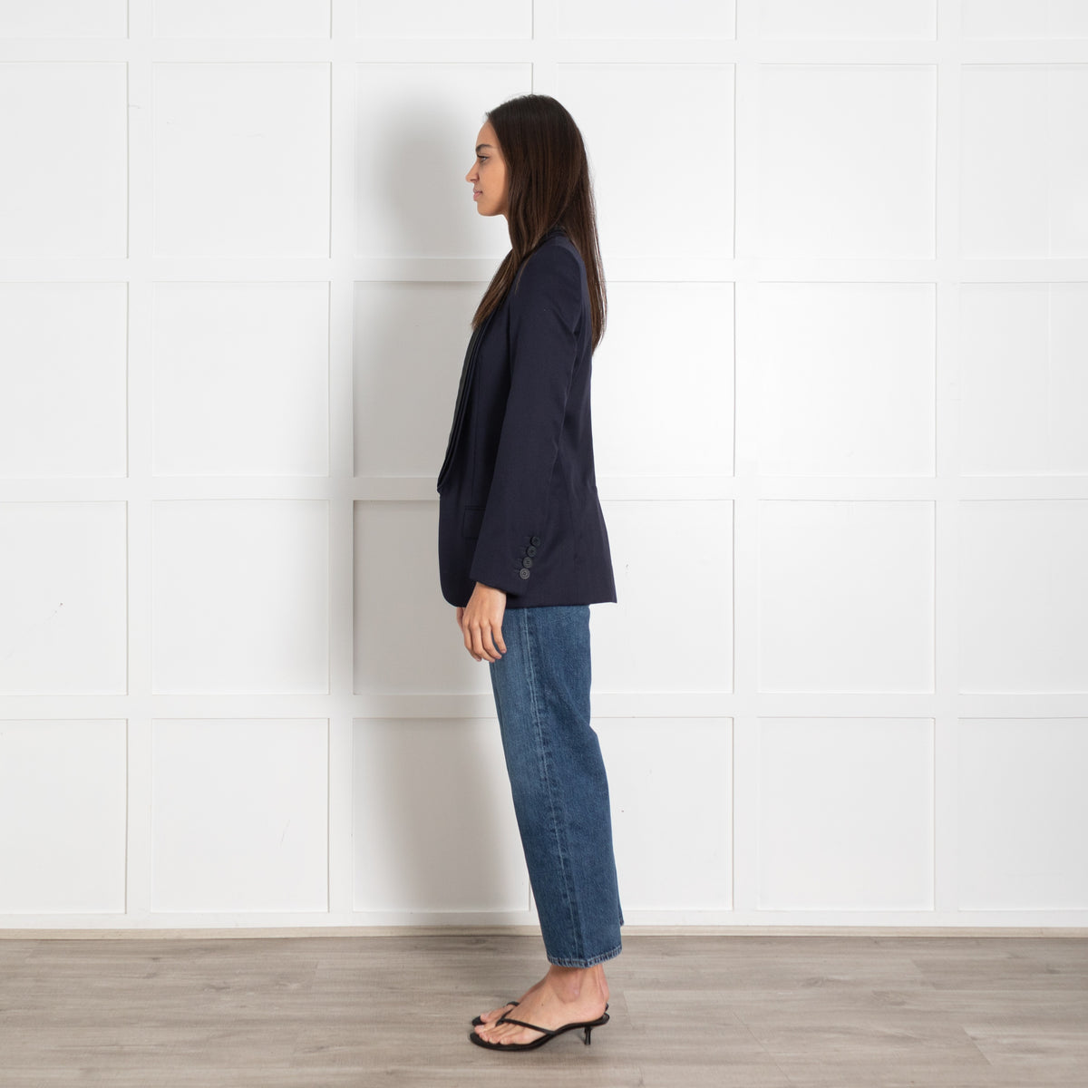 Stella McCartney Navy and Black Collar Detail Jacket - Image 4