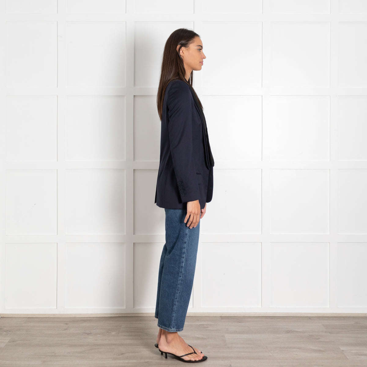 Stella McCartney Navy and Black Collar Detail Jacket - Image 6