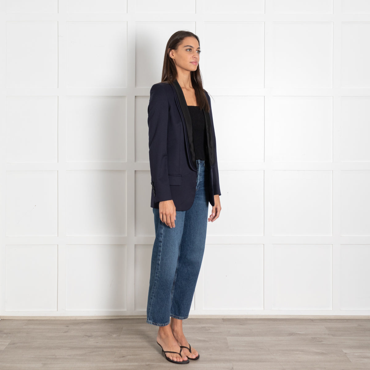 Stella McCartney Navy and Black Collar Detail Jacket - Image 7